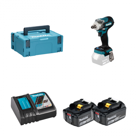 Boulonneuse 1/2" 18V DTW301ZJ + 2 batteries BL1860B 18V 6 Ah + 1 chargeur rapide DC18RC MAKITA