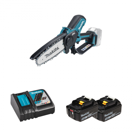 Tronçonneuse d'élagage DUC150Z + 2 batteries BL1850B 18V 5 Ah + 1 chargeur rapide DC18RC MAKITA