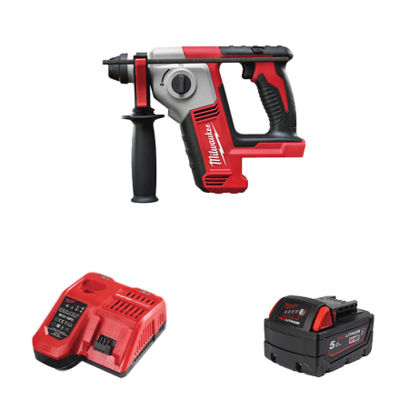 Perforateur 18V M18 BH-0 SDS Plus + 1 batterie 18V 5 Ah + chargeur M12-18FC MILWAUKEE