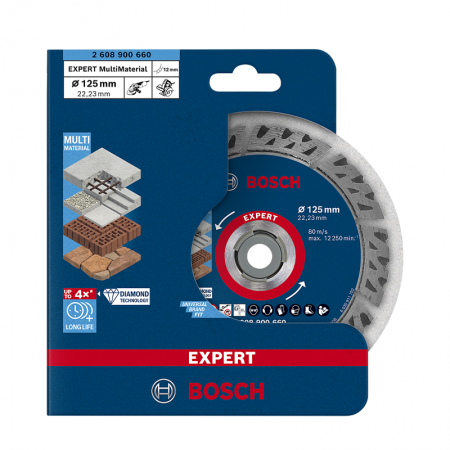 Disque à tronçonner diamanté multi-matériaux Ø125 EXPERT BOSCH