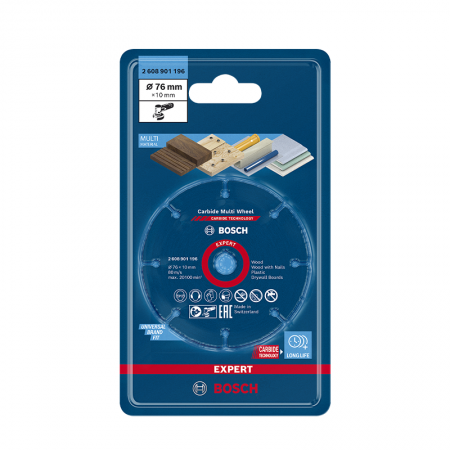Disque à tronçonner carbure multi-matériaux Ø76 mm EXPERT BOSCH