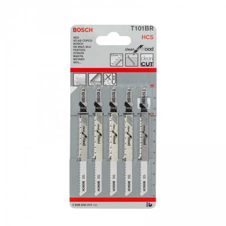 Lot de 5 lames de scie sauteuse T 101 BR Clean for Wood BOSCH