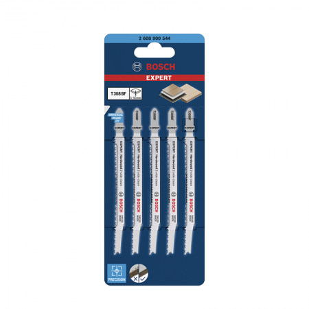 Lot de 5 lames de scie sauteuse T 308 BF Extraclean for Hard Wood BOSCH