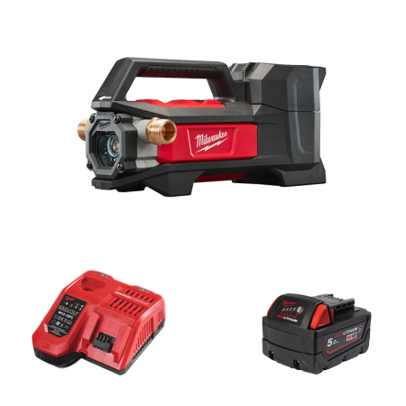 Pompe de transfert M18 BTP-0 + 1 batterie 18V 5 Ah + 1 chargeur M12-18 FC MILWAUKEE