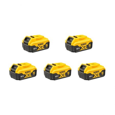 Pack 5 batteries XR 18V 5Ah DEWALT