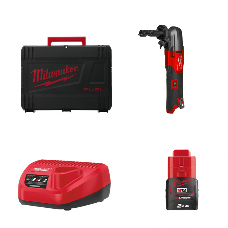 Grignoteuse 1,6 mm M12 FNB16 + 1 Batterie 12V 2 Ah + 1 Chargeur C12C MILWAUKEE