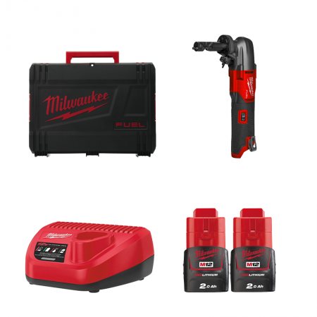 Grignoteuse 1,6 mm M12 FNB16 + 2 Batteries 12V 2 Ah + 1 Chargeur C12C MILWAUKEE