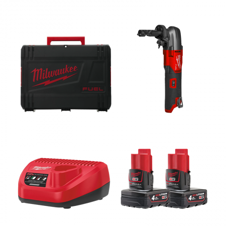 Grignoteuse 1,6 mm M12 FNB16 + 2 Batteries 12V 4 Ah + 1 Chargeur C12C MILWAUKEE
