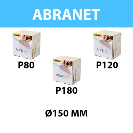 Pack de 150 Abranet Ø 150 mm grain 80/ 120/ 180 MIRKA