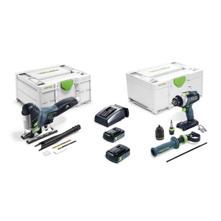 Pack perceuse visseuse à percussion TPC 18 + scie sauteuse PSC 420 Carvex FESTOOL