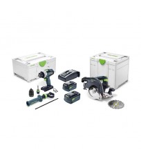 Pack perceuse visseuse à percussion TPC 18 + scie circulaire HKC 55 FESTOOL