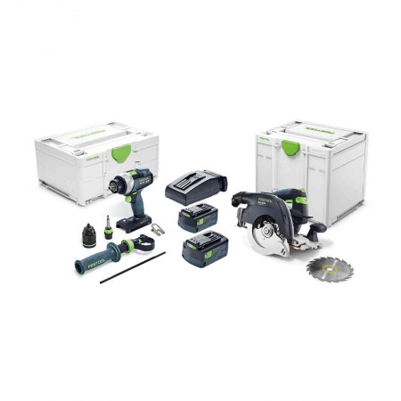 Pack perceuse visseuse à percussion TPC 18 + scie circulaire HKC 55 FESTOOL