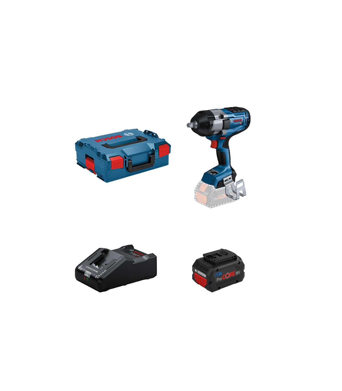 Boulonneuse GDS 18V-1000 + 1 batterie Procore 18V 8 Ah + 1 chargeur GAL 18V-160 BOSCH