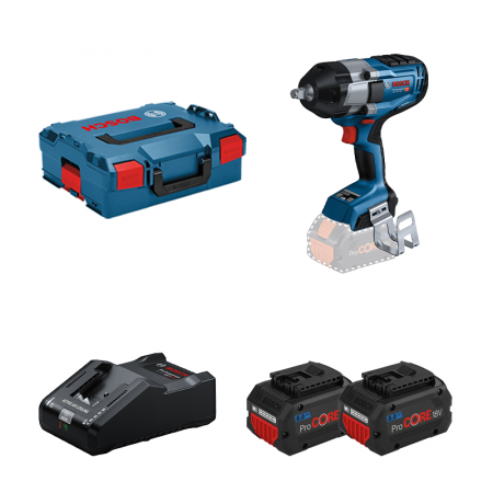 Boulonneuse GDS 18V-1000 + 2 batteries Procore 18V 8 Ah + 1 chargeur GAL 18V-160 BOSCH