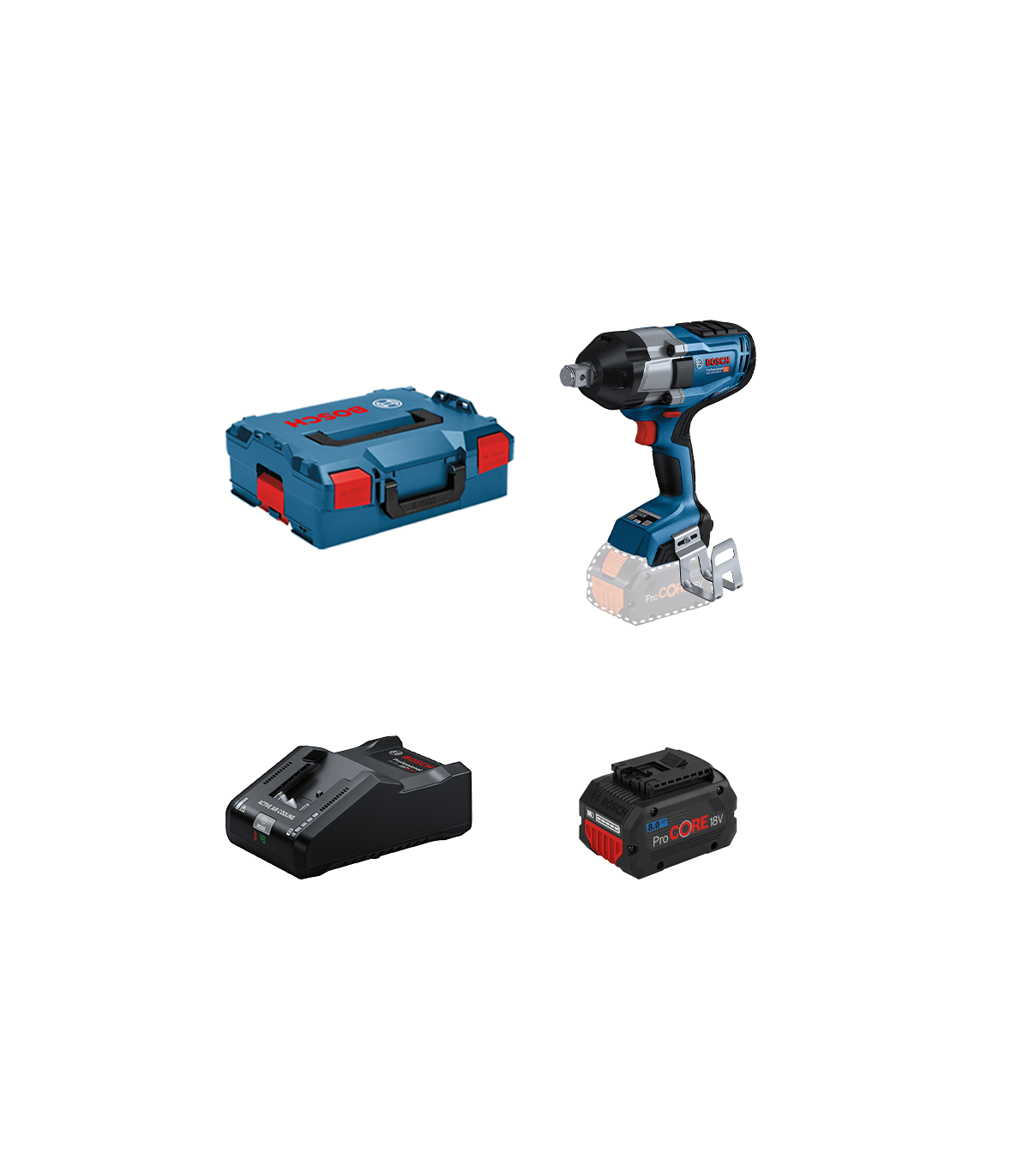 Boulonneuse GDS 18V-1050 H + 1 batterie Procore 18V 8 Ah + 1 chargeur GAL 18V-160 BOSCH