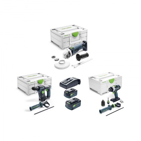 Pack perceuse visseuse à percussion TPC 18 + perforateur BHC 18 + meuleuse d'angle AGC 18 FESTOOL