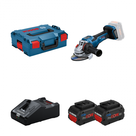 Meuleuse Ø125 mm GWS 18V-15 PSC + 2 batteries Procore 18V 8 Ah + 1 chargeur GAL 18V-160 BOSCH