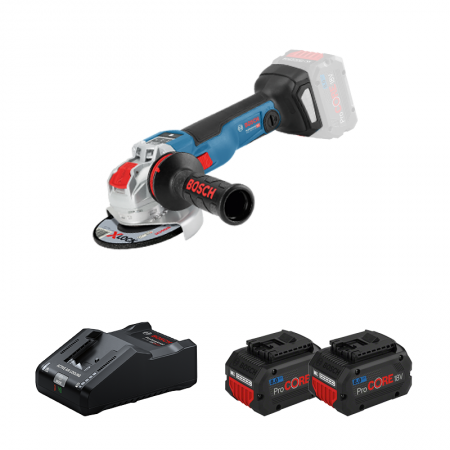 Meuleuse Ø125 mm GWX 18V-10 SC + 2 batteries ProCORE 18V 8 Ah + 1 chargeur GAL 18V-160 BOSCH