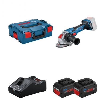 Meuleuse Ø125 mm GWX 18V-15 C + 2 batteries Procore 18V 8 Ah + 1 chargeur GAL 18V-160 BOSCH