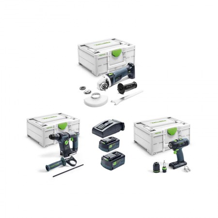 Pack perceuse visseuse T 18+3 + perforateur BHC 18 + meuleuse d'angle AGC 18 FESTOOL