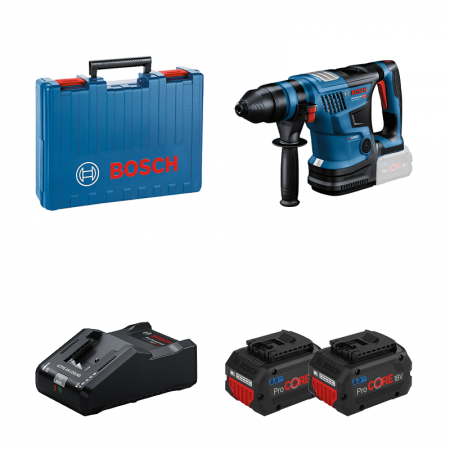 Perforateur GBH 18V-34 CF + 2 batteries Procore 18V 8 Ah + 1 chargeur GAL 18V-160 BOSCH