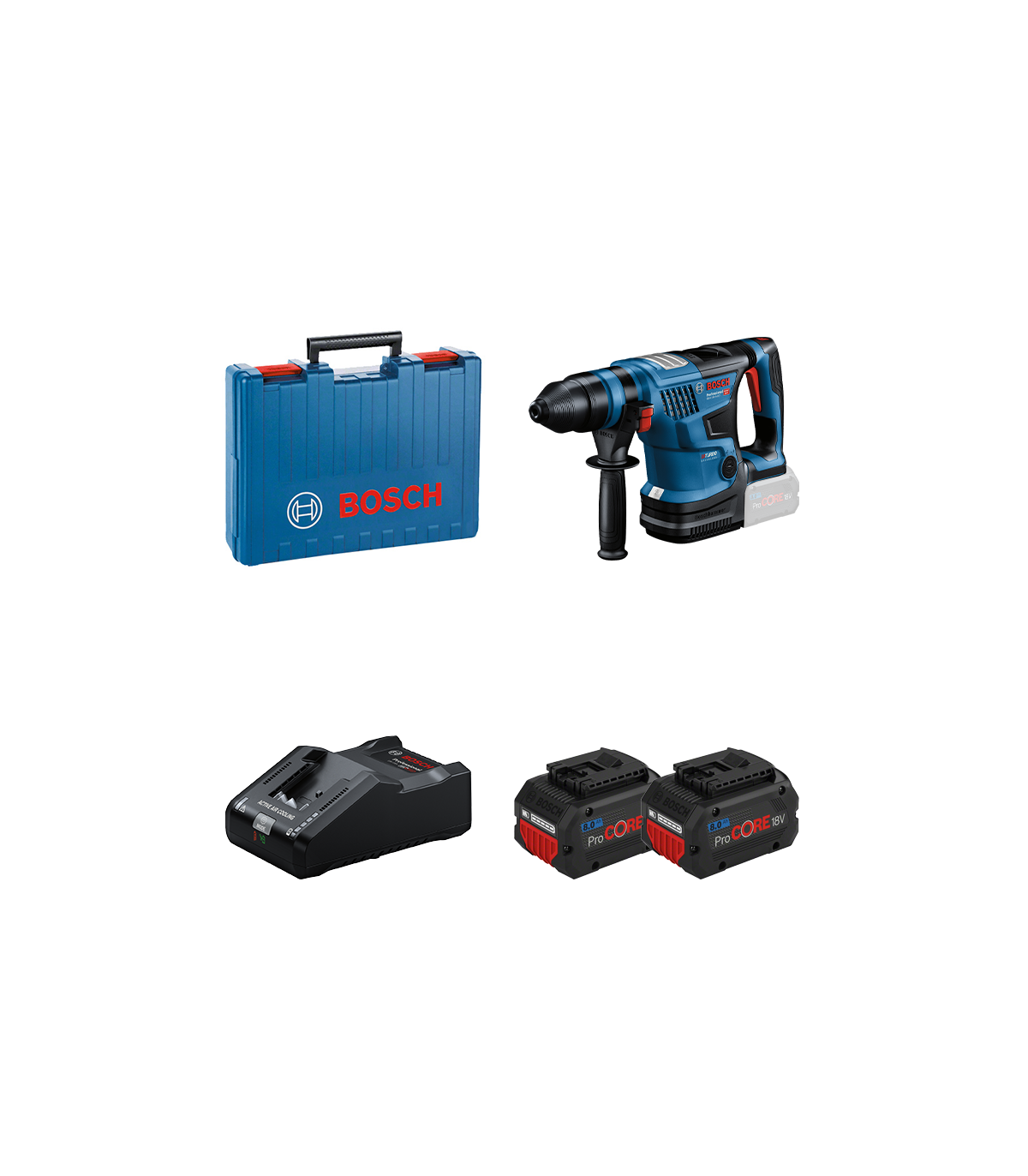 Perforateur GBH 18V-34 CF + 2 batteries Procore 18V 8 Ah + 1 chargeur GAL 18V-160 BOSCH
