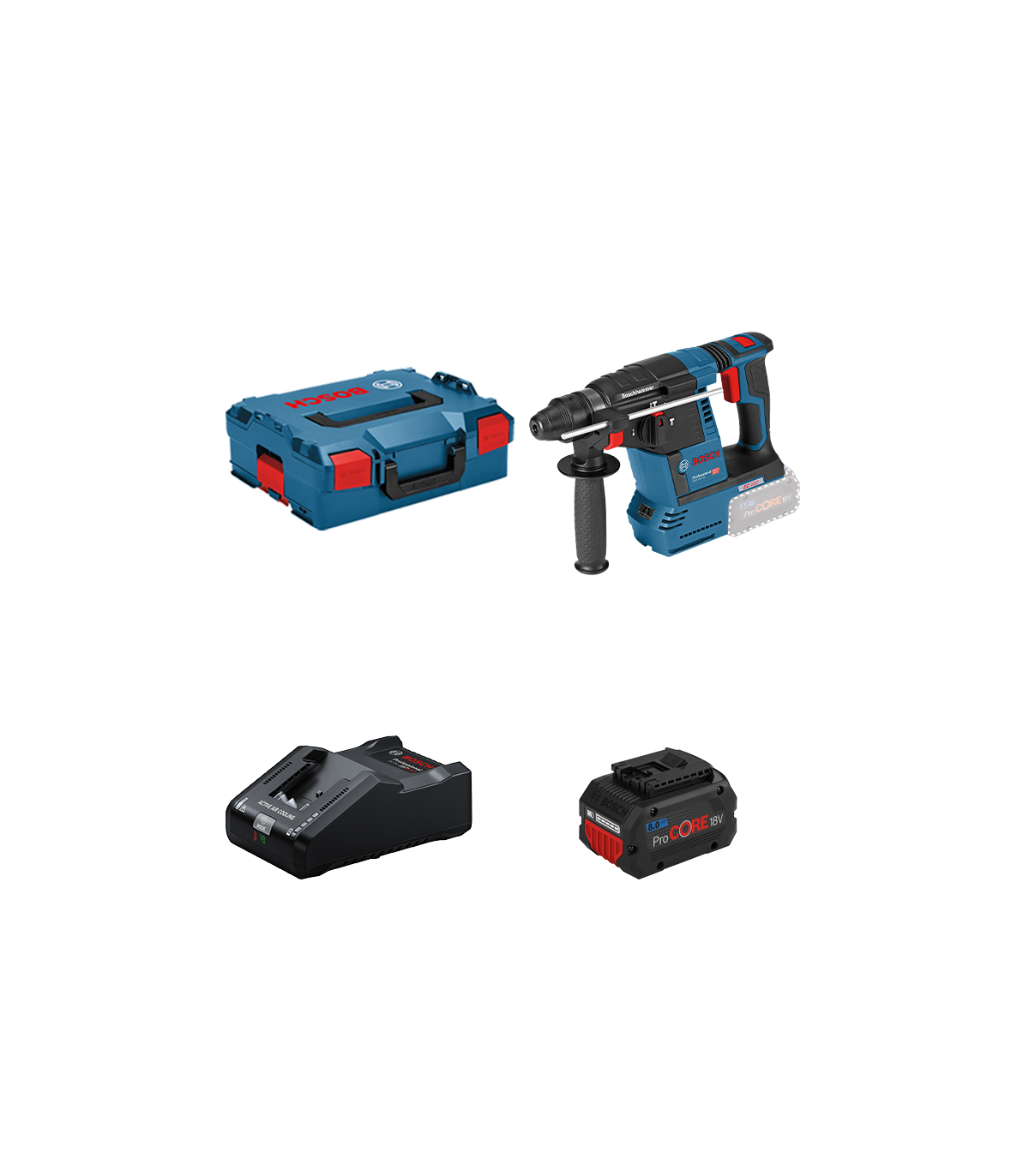 Perforateur GBH 18V-26 + 1 batterie Procore 18V 8 Ah + 1 chargeur GAL 18V-160 BOSCH