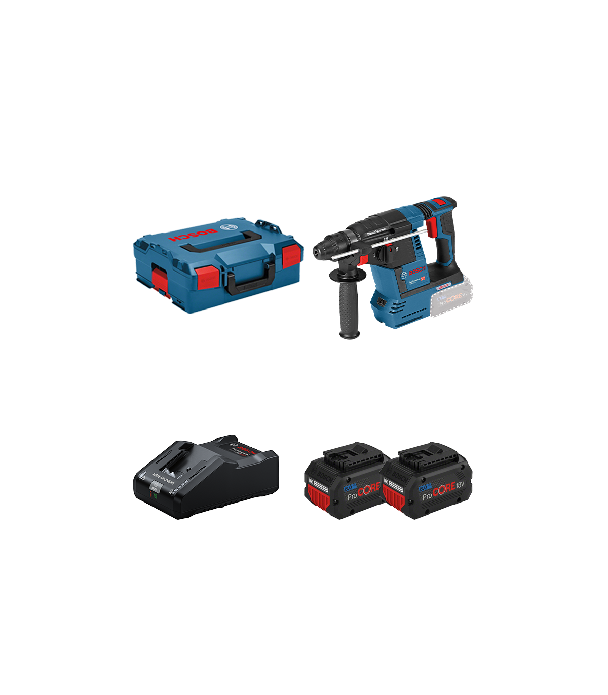 Perforateur GBH 18V-26 + 2 batteries Procore 18V 8 Ah + 1 chargeur GAL 18V-160 BOSCH