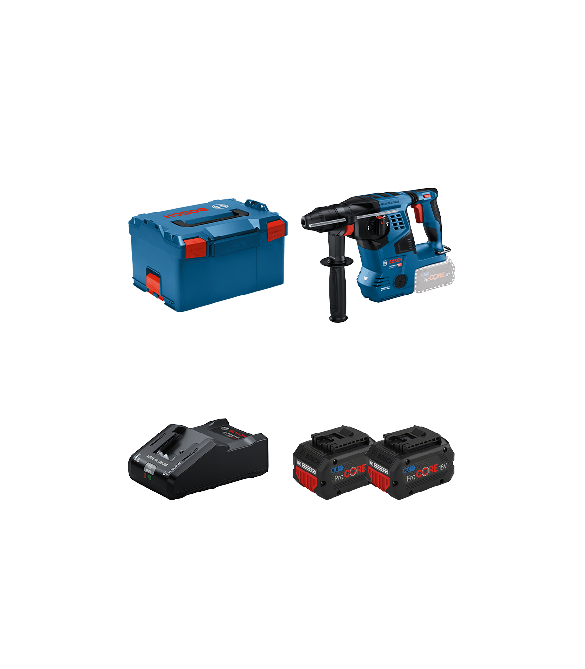Perforateur GBH 18V-28 C + 2 batteries Procore 18V 8 Ah + 1 chargeur GAL 18V-160 BOSCH
