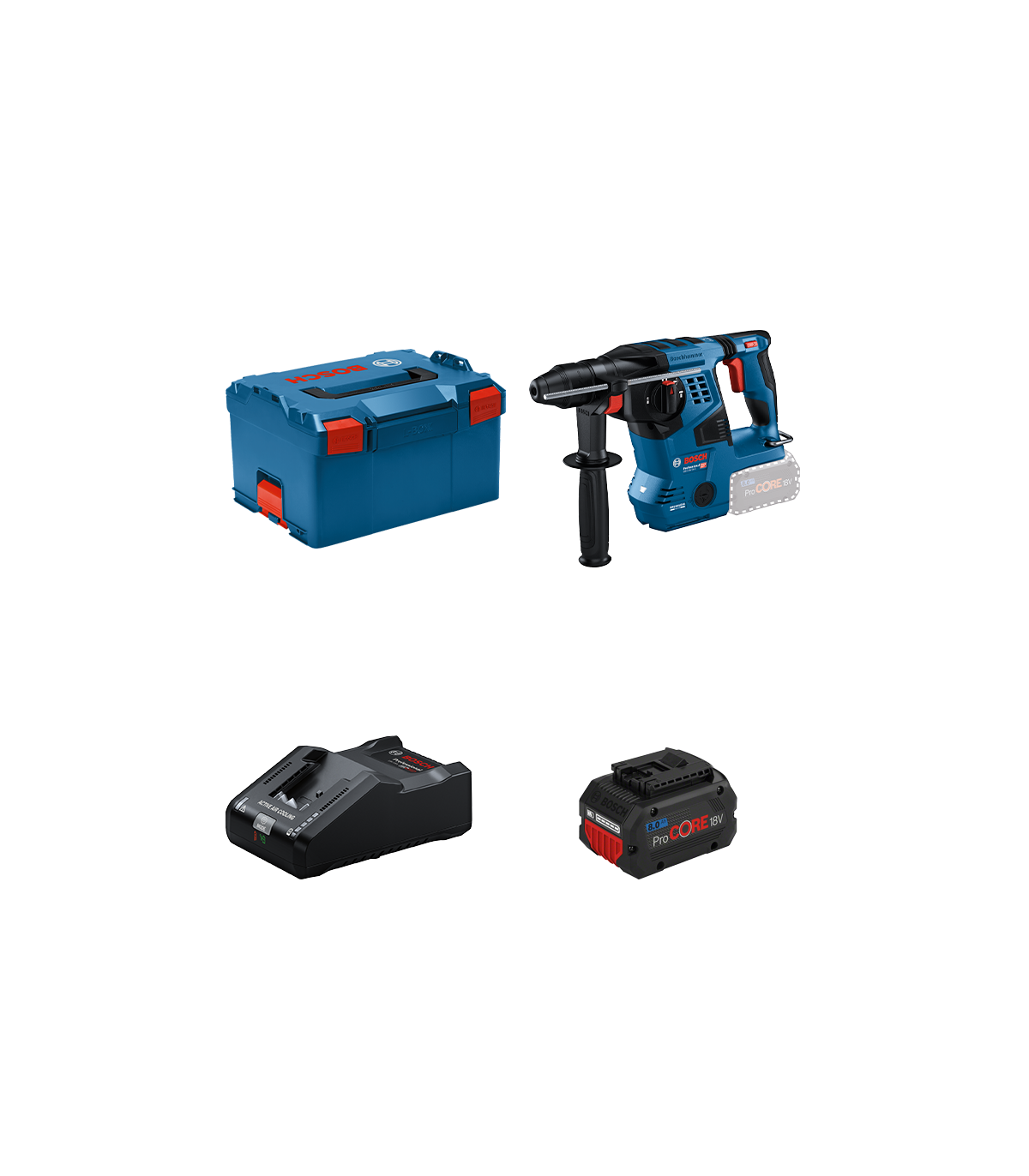 Perforateur GBH 18V-28 C + 1 batterie Procore 18V 8 Ah + 1 chargeur GAL 18V-160 BOSCH
