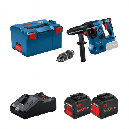 Perforateur GBH 18V-28 CF + 2 batteries Procore 18V 12 Ah + 1 chargeur GAL 18V-160 BOSCH