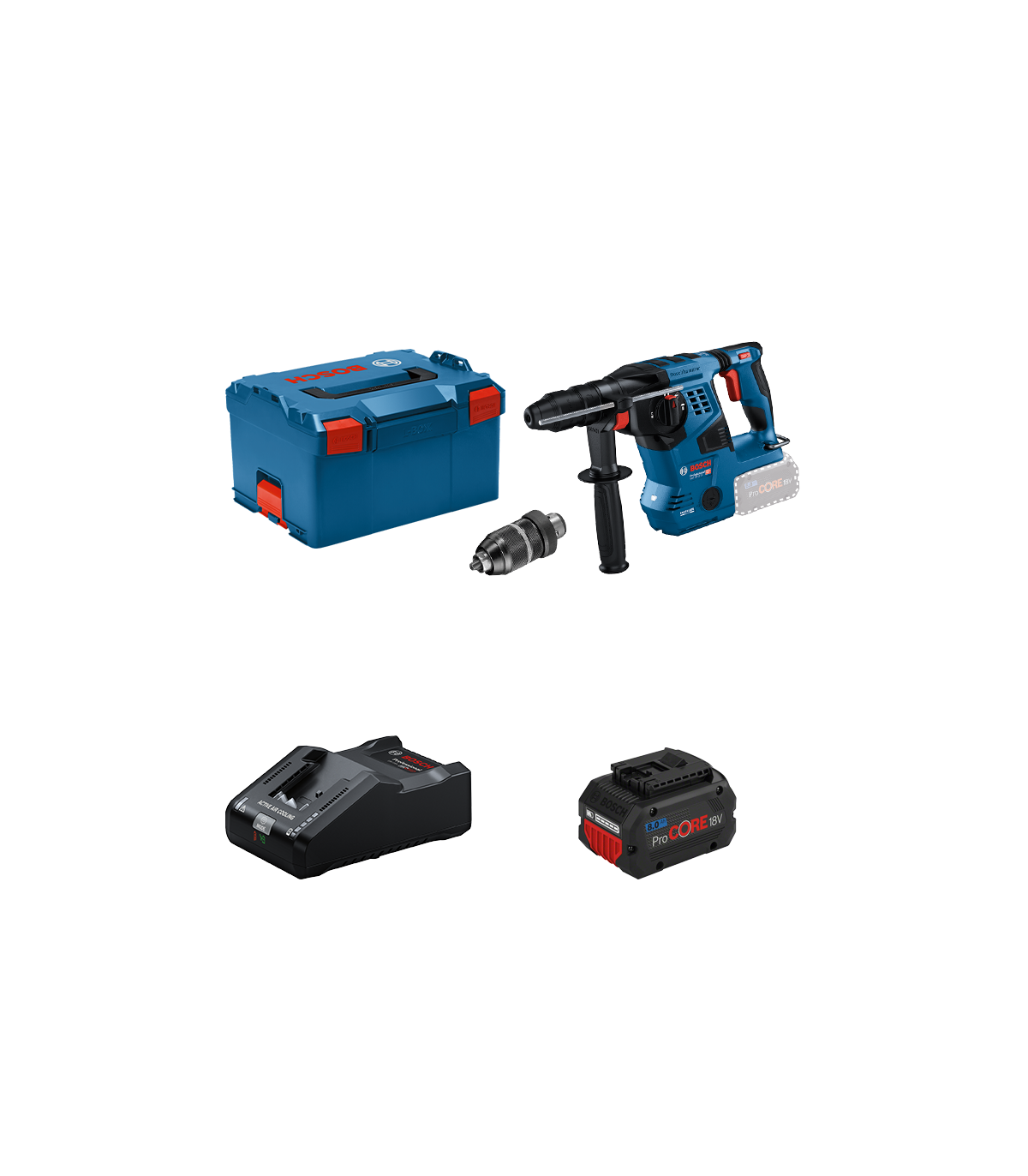 Perforateur GBH 18V-28 CF + 1 batterie Procore 18V 8 Ah + 1 chargeur GAL 18V-160 BOSCH