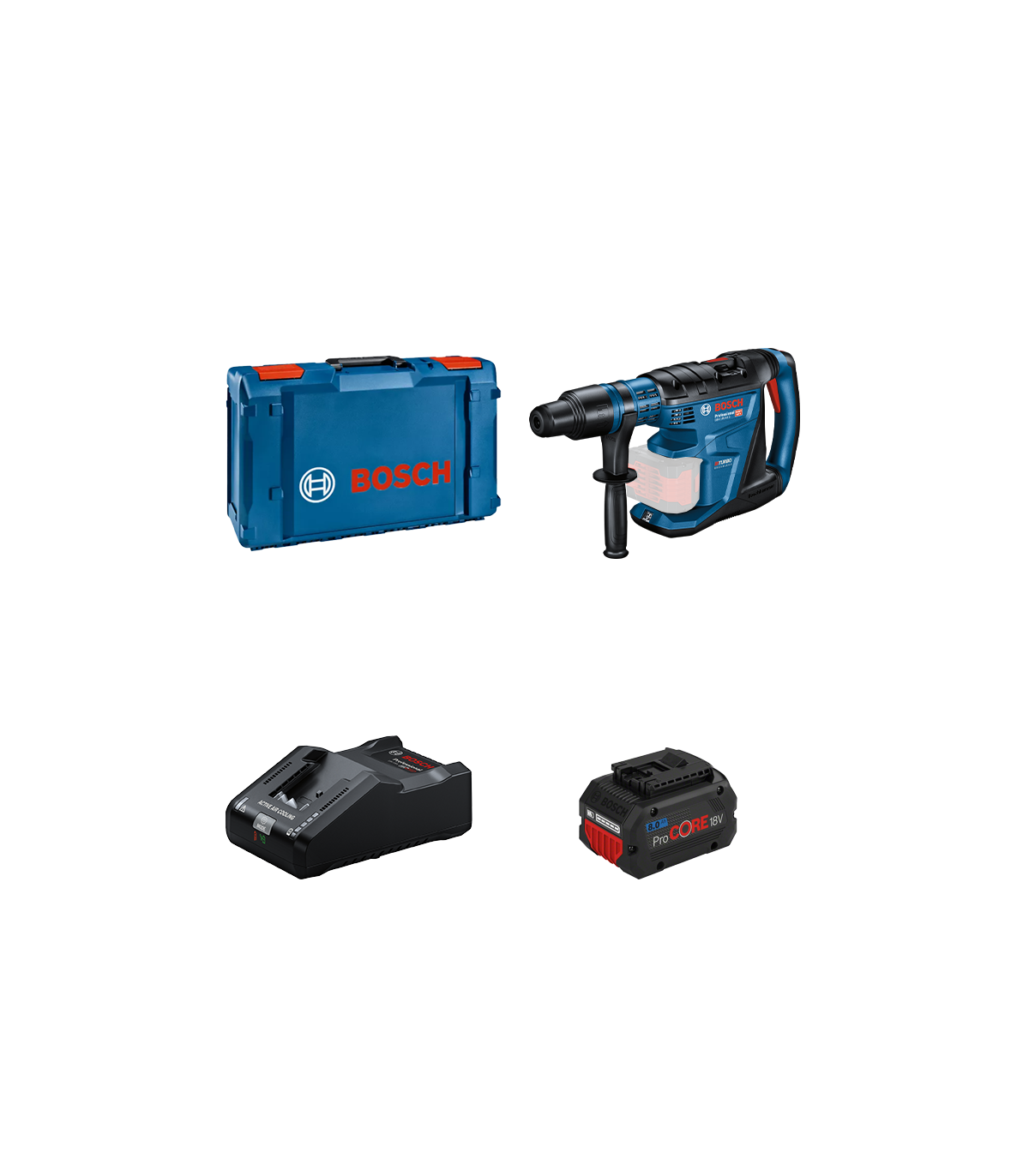 Perforateur SDS MAX GBH 18V-40 C + 1 batterie Procore 18V 8 Ah + 1 chargeur GAL 18V-160 BOSCH