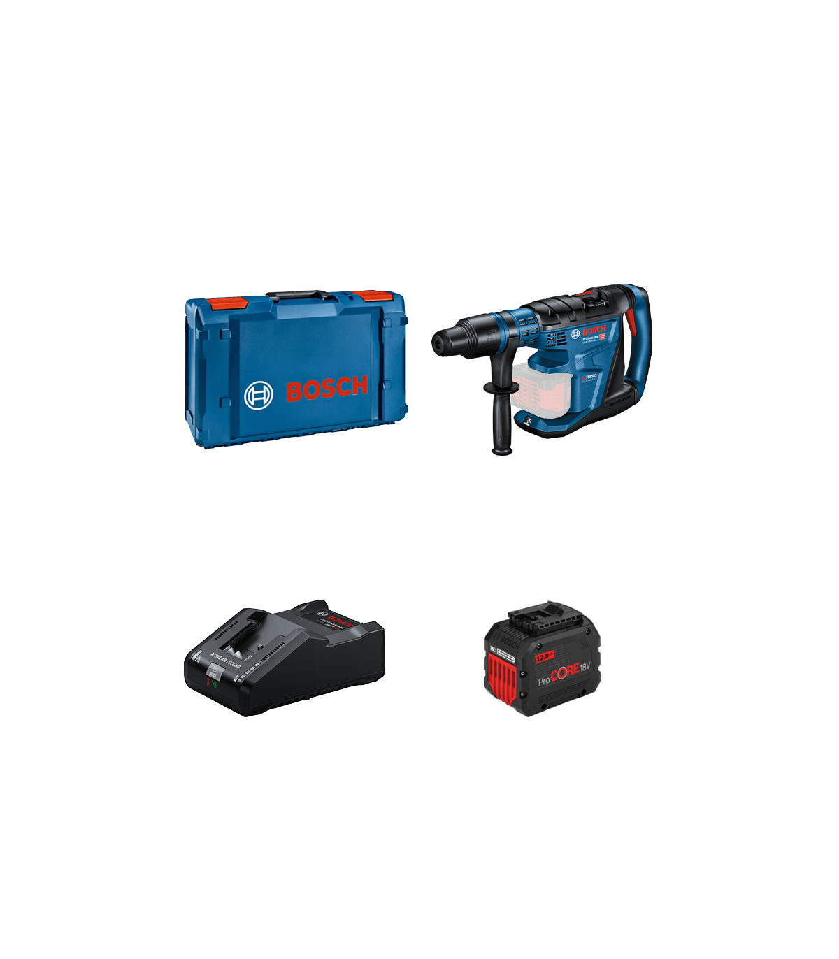 Perforateur SDS MAX GBH 18V-40 C + 1 batterie Procore 18V 12 Ah + 1 chargeur GAL 18V-160 BOSCH