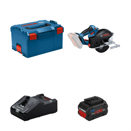 Scie circulaire à métaux Ø136 mm GKM 18V-50 + 1 batterie Procore 18V 8 Ah + 1 chargeur GAL 18V-160 BOSCH