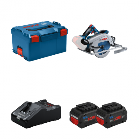 Scie circulaire Ø190 mm GKS 18V-68 GC + 2 batteries procore 18V 8 Ah + 1 chargeur GAL 18V-160 BOSCH