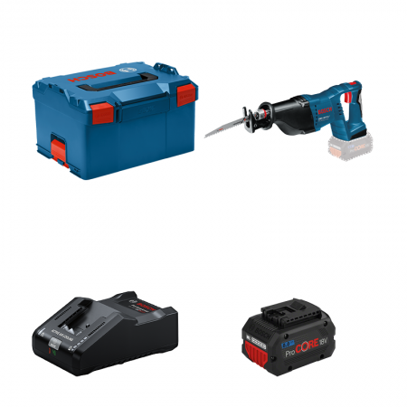 Scie sabre GSA 18 V-LI + 1 batterie Procore 18V 8 Ah + 1 chargeur GAL 18V-160 BOSCH