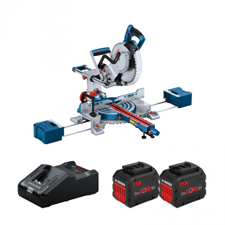 Scie à onglet Ø 254 mm GCM 18V-254 D + 2 batteries ProCore 18V 12 Ah + 1 Chargeur GAL 18V-160 BOSCH