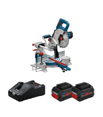 Scie à onglet radiale Ø216 mm GCM 18V-216 + 2 batteries Procore 18V 8 Ah + 1 chargeur GAL 18V-160 BOSCH