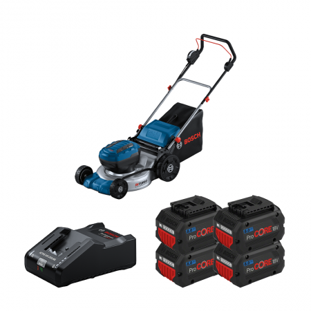 Tondeuse 2 x 18V GRA 18V2-46 + 4 batteries Procore 18V 8 Ah + 1 chargeur GAL 18V-160 BOSCH