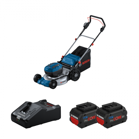 Tondeuse 2 x 18V  GRA 18V2-46 + 2 batteries Procore 18V 8 Ah + 1 chargeur GAL 18V-160 BOSCH