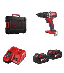 Perceuse visseuse 18V M18 BLDD2 + 2 batteries 18V 5 Ah + 1 chargeur M12-18FC MILWAUKEE