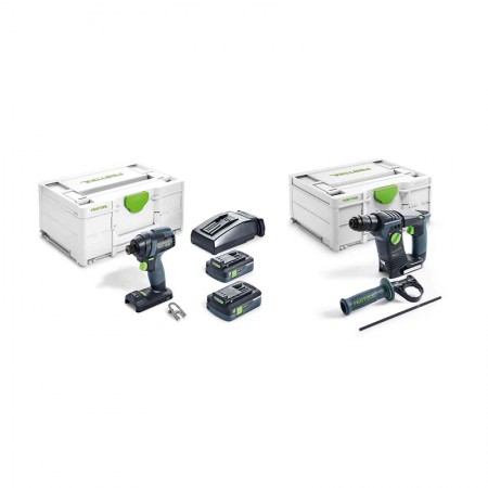 Pack visseuse à chocs TID18 + perforateur BHC 18 + 2 batteries 18V 4 Ah + 1 chargeur TCL 6 FESTOOL