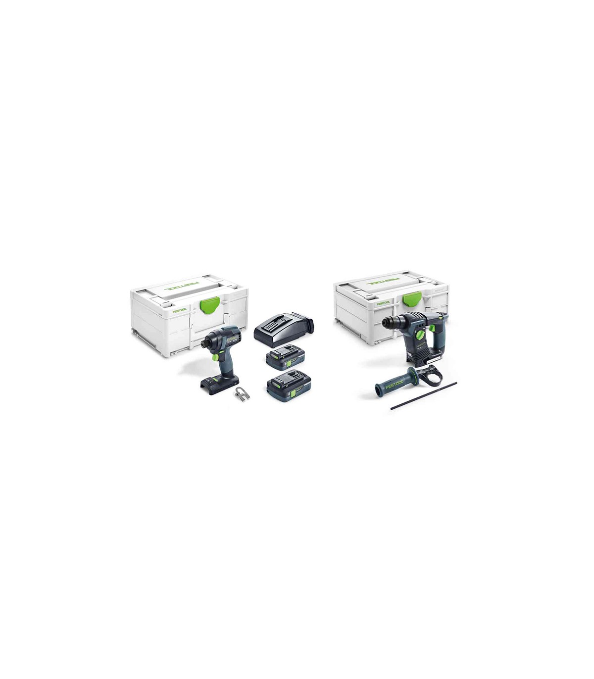 Pack visseuse à chocs TID18 + perforateur BHC 18 + 2 batteries 18V 4 Ah + 1 chargeur TCL 6 FESTOOL