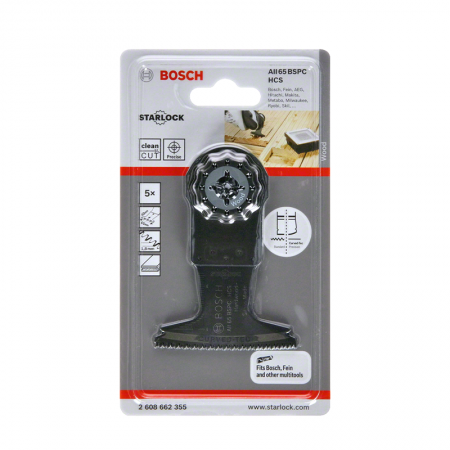 Lot de 5 lames plongeantes Starlock HCS AII 65 BSPC bois dur BOSCH