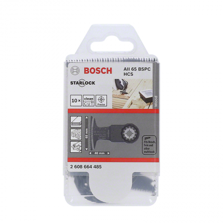 Lot de 10 lames plongeantes Starlock HCS AII 65 BSPC bois dur BOSCH