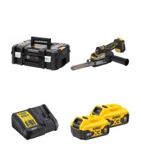 Lime à bande 18V DCM200NT + 2 batteries 18V 5 Ah + 1 chargeur DCB115-QW DEWALT