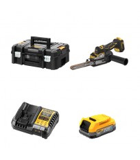 Lime à bande 18V DCM200NT + 1 batterie 18V 1,7 Ah Powerstack + 1 chargeur DCB1104-QW DEWALT