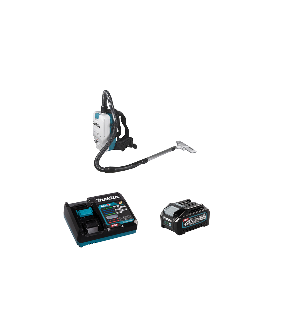 Aspirateur dorsal XGT 40V VC008GZ + 1 batterie 40V 4 Ah + chargeur rapide DC40RA MAKITA
