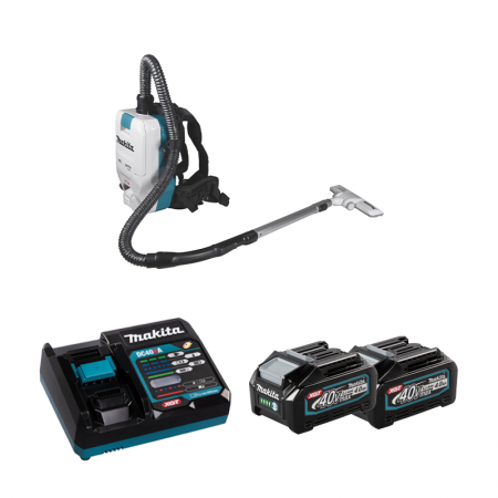 Aspirateur dorsal XGT 40V VC008GZ + 2 batteries 40V 4 Ah + chargeur rapide DC40RA MAKITA